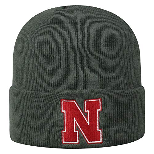 Top of the World Nebraska Cornhuskers Men's Cuffed Knit Hat Charcoal Icon, One Fit