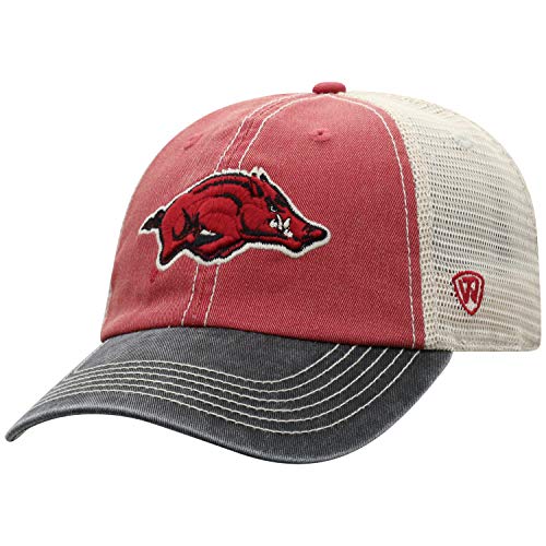 Top of the World Arkansas Razorbacks Men's Relaxed Fit Adjustable Mesh Offroad Hat Team Color Icon, Adjustable