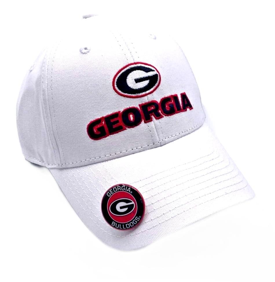 Officially Licensed University Georgia Classic Edition MVP Hat Adjustable Bulldogs Team Logo Cap (White)