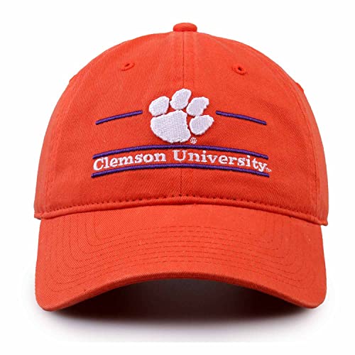 The Game Bar Hat with Adjustable Relaxed Fit for Men and Women - Embroidered Logo (Clemson Tigers - Orange, Adult Adjustable)