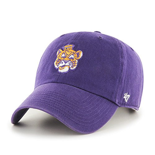'47 NCAA LSU Tigers Brand Clean Up Adjustable Hat, Purple, One Size