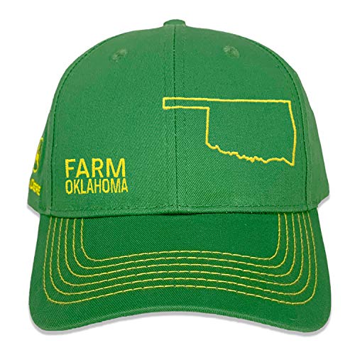 John Deere Farm State Pride Full Twill Hat-Green and Yellow-Oklahoma