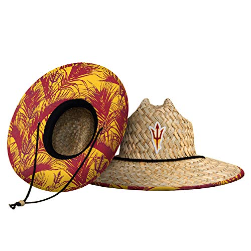 FOCO womens Ncaa College Team Logo Floral Sun Straw Hat, Team Logo, One Size US