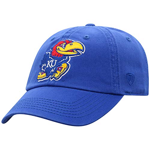 Top of the World Kansas Jayhawks Men's Relaxed Fit Adjustable Hat Team Color Primary Icon, Adjustable