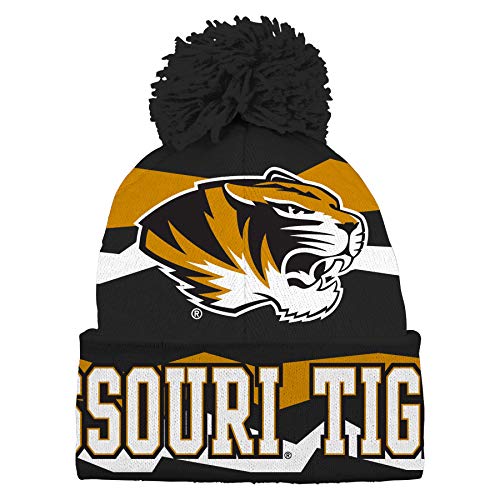 NCAA Youth Boys Missouri Tigers Flex Jacquard Cuff Hat w/Pom