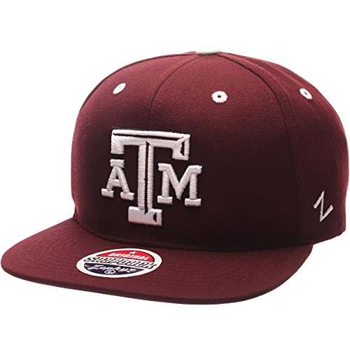 NCAA Zephyr-Z11-Adjustable Snapback Flat Brim-Hat Cap-Texas A&M Aggies