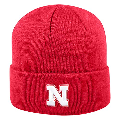 Top of the World unisex adults Cuffed Knit Hat Team Icon sports fan beanies, Nebraska Cornhuskers Red, One Size US