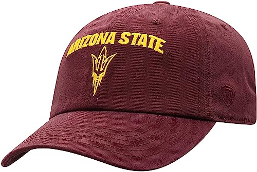 Collegiate Hats - Fitted Caps Adjustable Hats and Snapbacks Available (Adjustable Hat, Arizona State Arch Red)