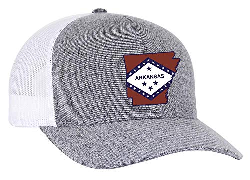 Heritage Pride Embroidered State Flag Mesh Back Trucker Hat-Arkansas