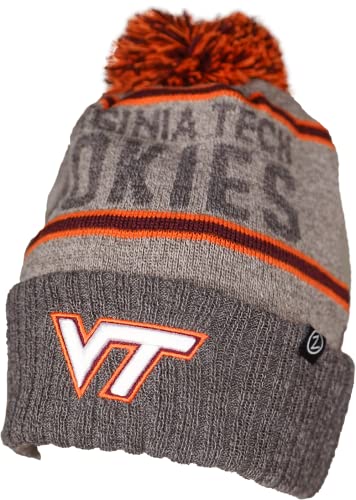 Zephyr NCAA Virginia Tech Hokies Unisex Pom Beanie Deer Valley, Virginia Tech Hokies Gray, One Size