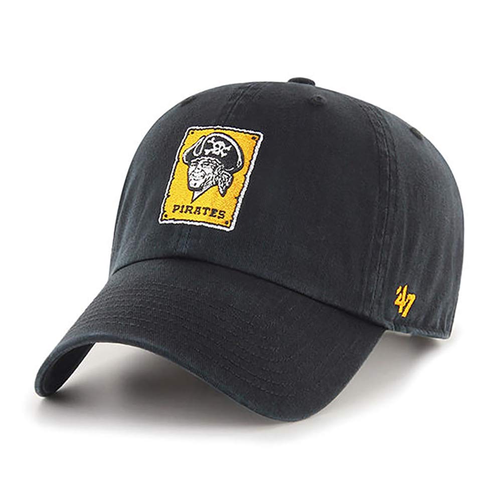 '47 MLB Cooperstown Clean Up Adjustable Hat, Adult (Pittsburgh Pirates Black Cooperstown)