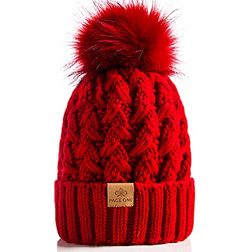 PAGE ONE Womens Winter Ribbed Beanie Crossed Cap Chunky  display picture 1