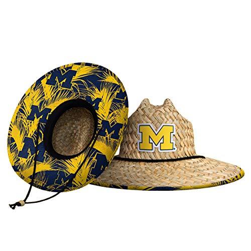 Michigan Wolverines Blue NCAA Floral Straw Hat - Campus Hats