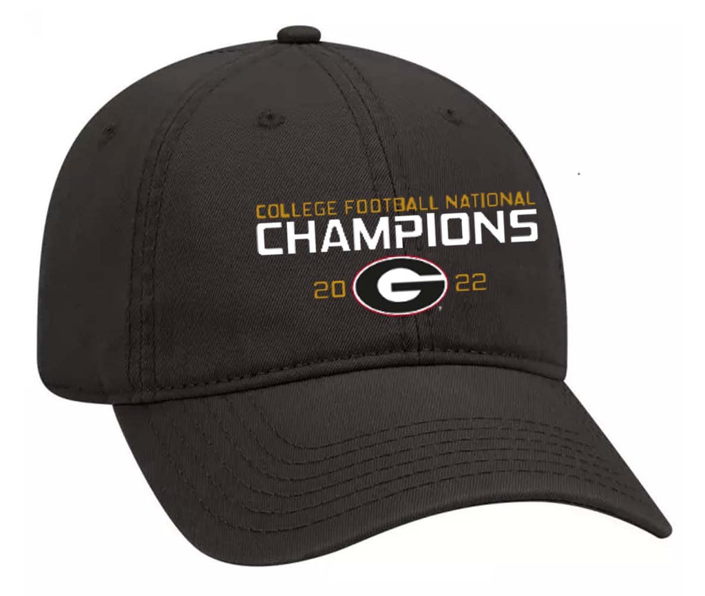 National Cap Georgia Collegiate 2022 National Champions Georgia Logo Embroidered Twill Hat Black