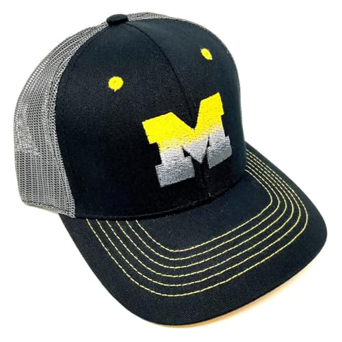 Michigan Wolverines Gradient Fade M Logo Flat Bill Mesh Trucker Snapback Hat