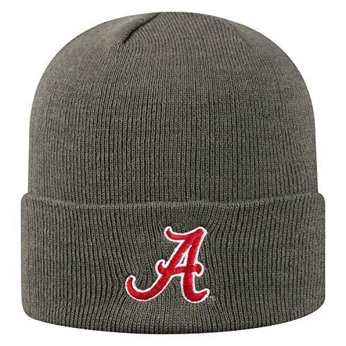 Top of the World unisex adults Cuffed Knit Charcoal Icon Beanie Hat, Alabama Crimson Tide Charcoal, One Size US - Campus Hats
