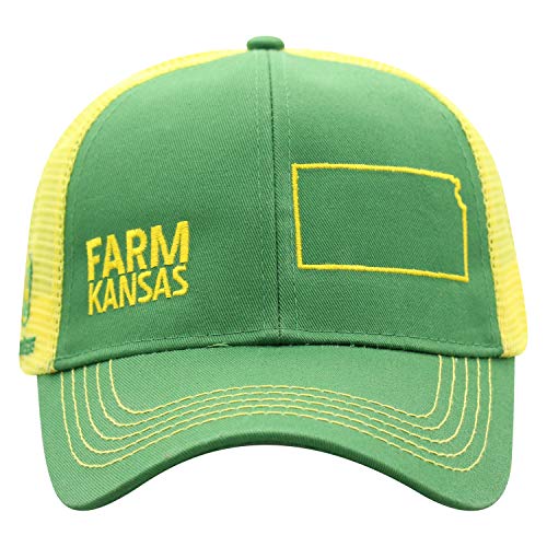 John Deere Farm State Pride Cap-Green and Yellow-Kansas