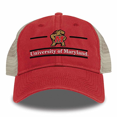 The Game Split Bar Design Trucker Mesh Hat, Red, Adjustable, Maryland Terrapins