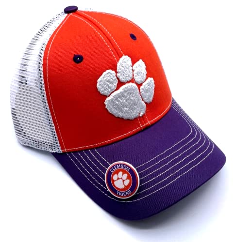 OC Sports Clemson Hat Embroidered MVP Adjustable Mesh Trucker Cap Multicolor