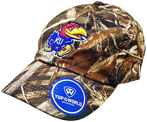 Top of the World Kansas Jayhawks Crew Max Realtree Camo Adjustable Hat/Cap Sizes 6 7/8-8