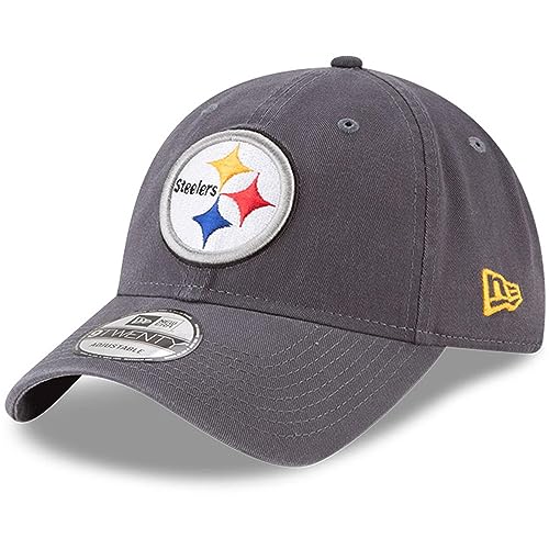 New Era NFL Core Classic 9TWENTY Graphite Adjustable Hat Cap One Size Fits All (Pittsburgh Steelers)