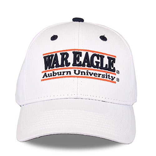 NCAA Auburn Tigers Unisex NCAA The Game bar Design Hat, War Eagle, White, Adjustable