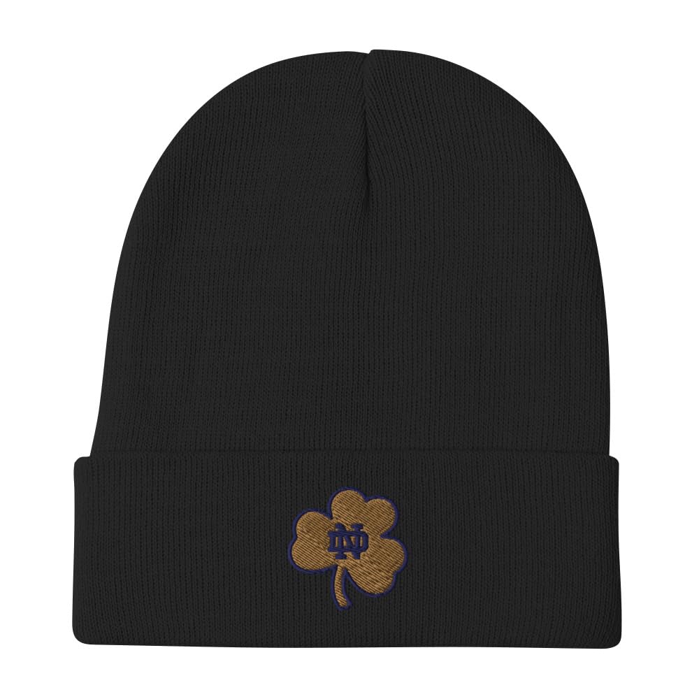 Notre Dame Embroidered Beanie, Irish hat Black