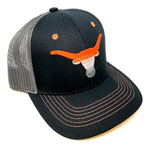 National Cap Texas Longhorns Gradient Fade Mascot Logo Flat Bill Mesh Trucker Snapback Hat
