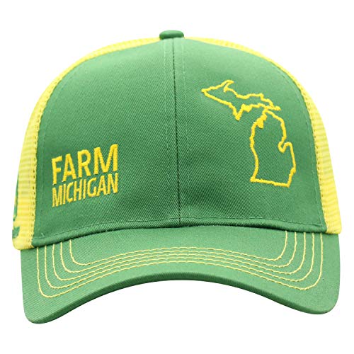 John Deere Farm State Pride Cap-Green and Yellow (One Size, Farm Michigan)