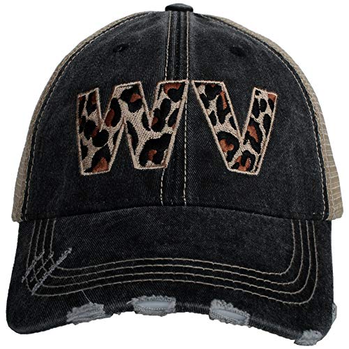 KATYDID State Leopard Baseball Hat - Trucker Hat for Women - Stylish Cute Baseball Cap (West Virginia)