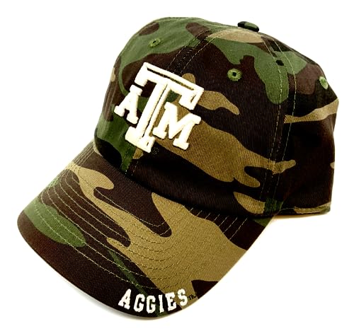 National Cap Solid Woodland Camo Texas A&M Aggies Logo Camouflage Curved Bill Adjustable Hat