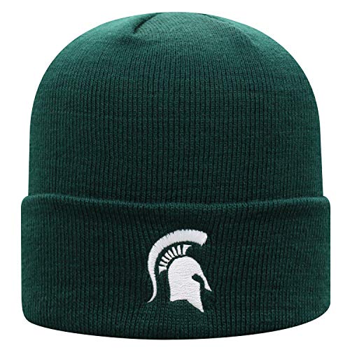 Top of the World unisex adults Cuffed Knit Hat Team Icon sports fan beanies, Michigan State Spartans Green, One Size US