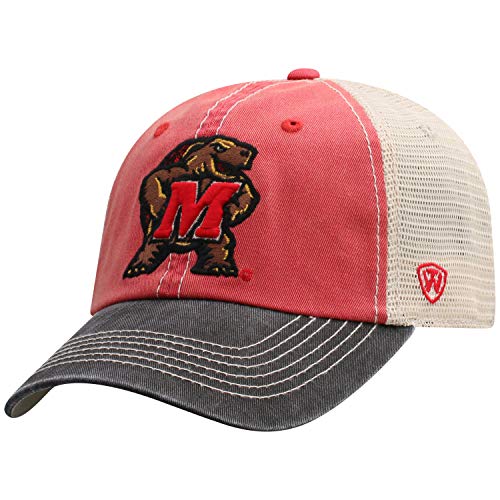 Top of the World Maryland Terrapins Men's Relaxed Fit Adjustable Mesh Offroad Hat Team Color Icon, Adjustable