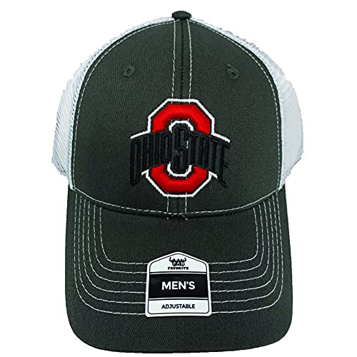 NCAA Collegiate Headwear Men's Hat Ohio State Buckeyes Embroidered Grey Ghost Mesh Back Cap