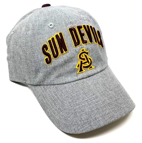 Oxford Arizona State University Sun Devils Text Logo Grey Curved Bill Adjustable Hat