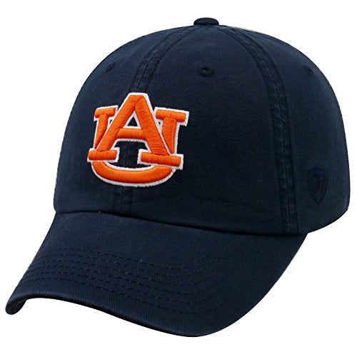 Top of the World NCAA Mens College Town Crew Adjustable Cotton Crew Hat Cap-Auburn-Navy