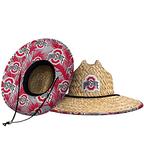 FOCO unisex adult Ncaa College Team Logo Floral Sun Straw Hat, Team Logo, One Size US