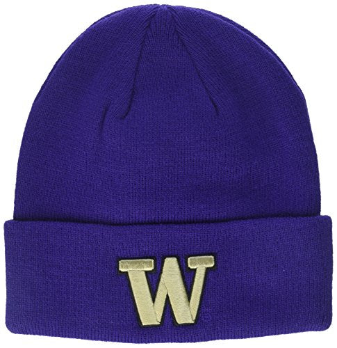 NCAA Zephyr Washington Huskies Mens Cuff Knit Beanie, Adjustable, Team Color