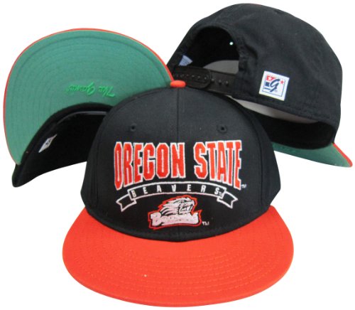 Oregon State Beavers Black/Orange Snapback Adjustable Plastic Snap Back Hat/Cap
