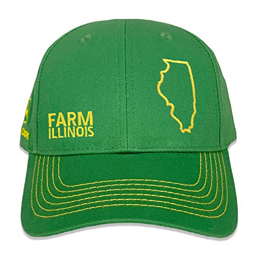 John Deere Toddler Farm State Pride State Outline Youth Children's Full Twill Hat, Illinois