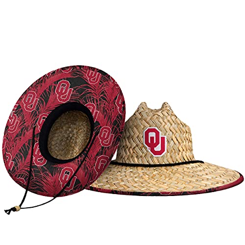 FOCO unisex adult Ncaa College Team Logo Floral Sun Straw Hat, Team Logo, One Size US