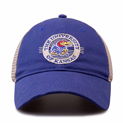 The Game NCAA Snapback - Patch Meshback - Classic Comfort - Adjustable Size - Let Everyone Know which Team You Support (Kansas Jayhawks - Blue, Adult Adjustable)