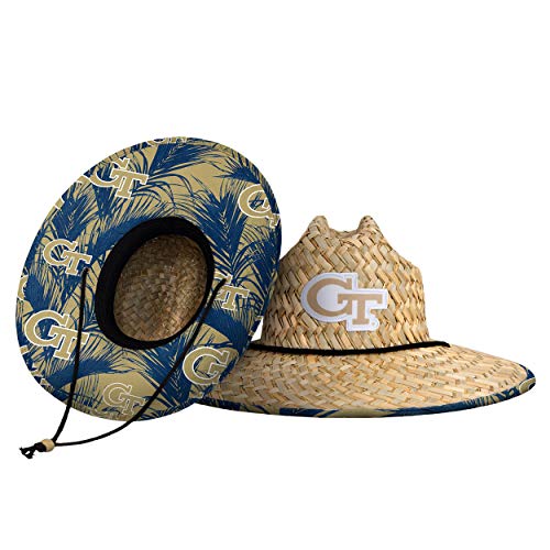 FOCO womens Ncaa College Team Logo Floral Sun Straw Hat, Team Logo, One Size US
