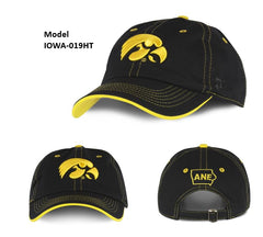 University of Iowa Hawkeyes Baseball Hat Adjustable Cap Mens & Womens Football Wrestling Basketball Softball (IA-019HT)