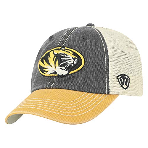 Top of the World Missouri Tigers Men's Relaxed Fit Adjustable Mesh Offroad Hat Team Color Icon, Adjustable
