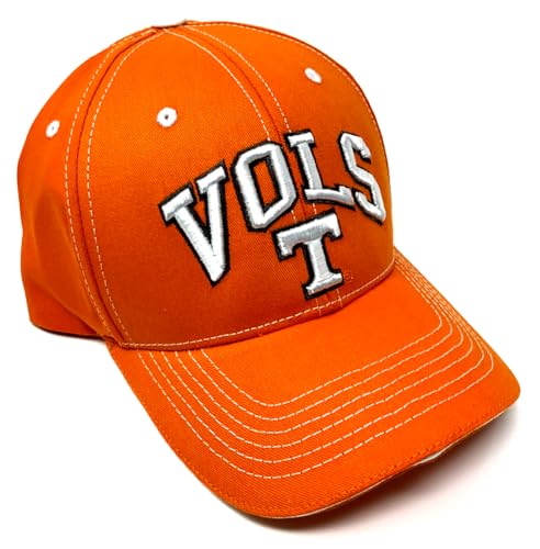 National Cap Captain Tennessee Volunteers Text Logo Orange Curved Bill Adjustable Hat