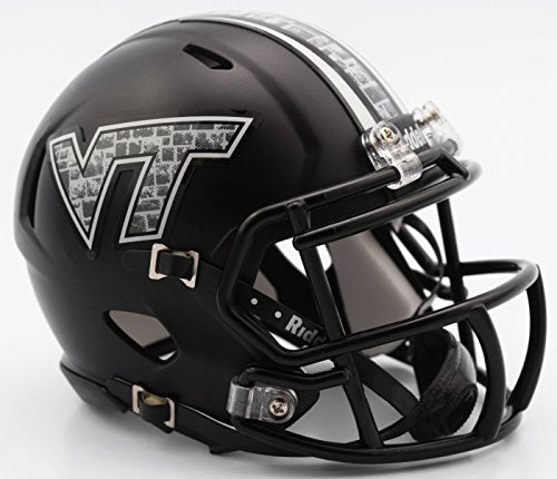 Riddell NCAA Virginia Tech Hokies Helmet Mini SpeedHelmet Replica Mini Speed Style Matte Black, Team Colors, One Size