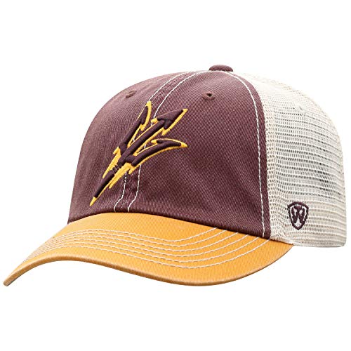 Top of the World Arizona State Sun Devils Men's Relaxed Fit Adjustable Mesh Offroad Hat Team Color Icon, Adjustable