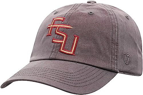 Collegiate Hats - Fitted Caps Adjustable Hats and Snapbacks Available (Adjustable Hat, Florida State Grey)