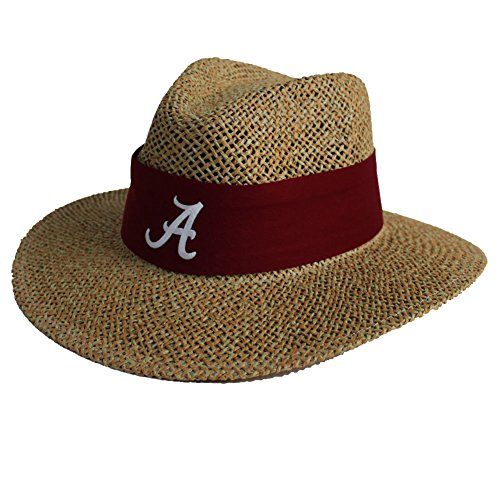 Alabama Crimson Tide Nick Saban Straw Hat With Crimson Band With A Script